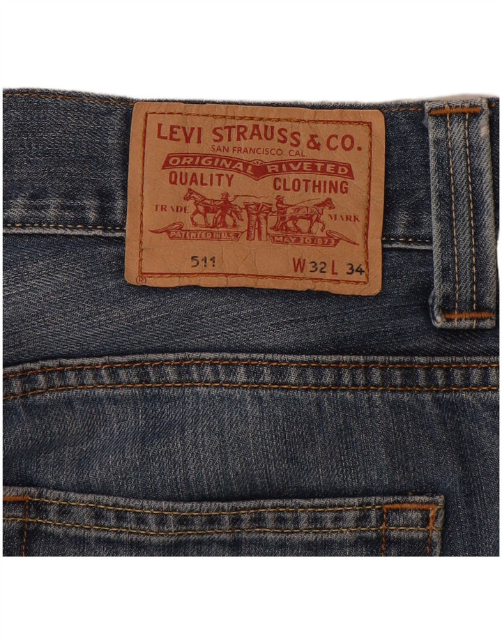 Męskie spodenki jeansowe LEVI'S 511 W32 Średnioniebieskie, bawełniane