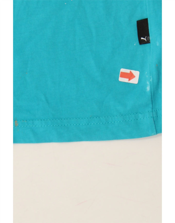 PUMA Mens Graphic T-Shirt Top Large Blue Vintage Puma and Second-Hand Puma from Messina Hembry 