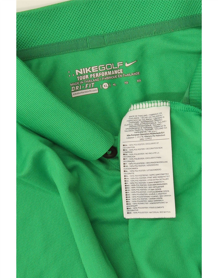 Męska koszulka polo NIKE Dri Fit XL, zielona, poliestrowa