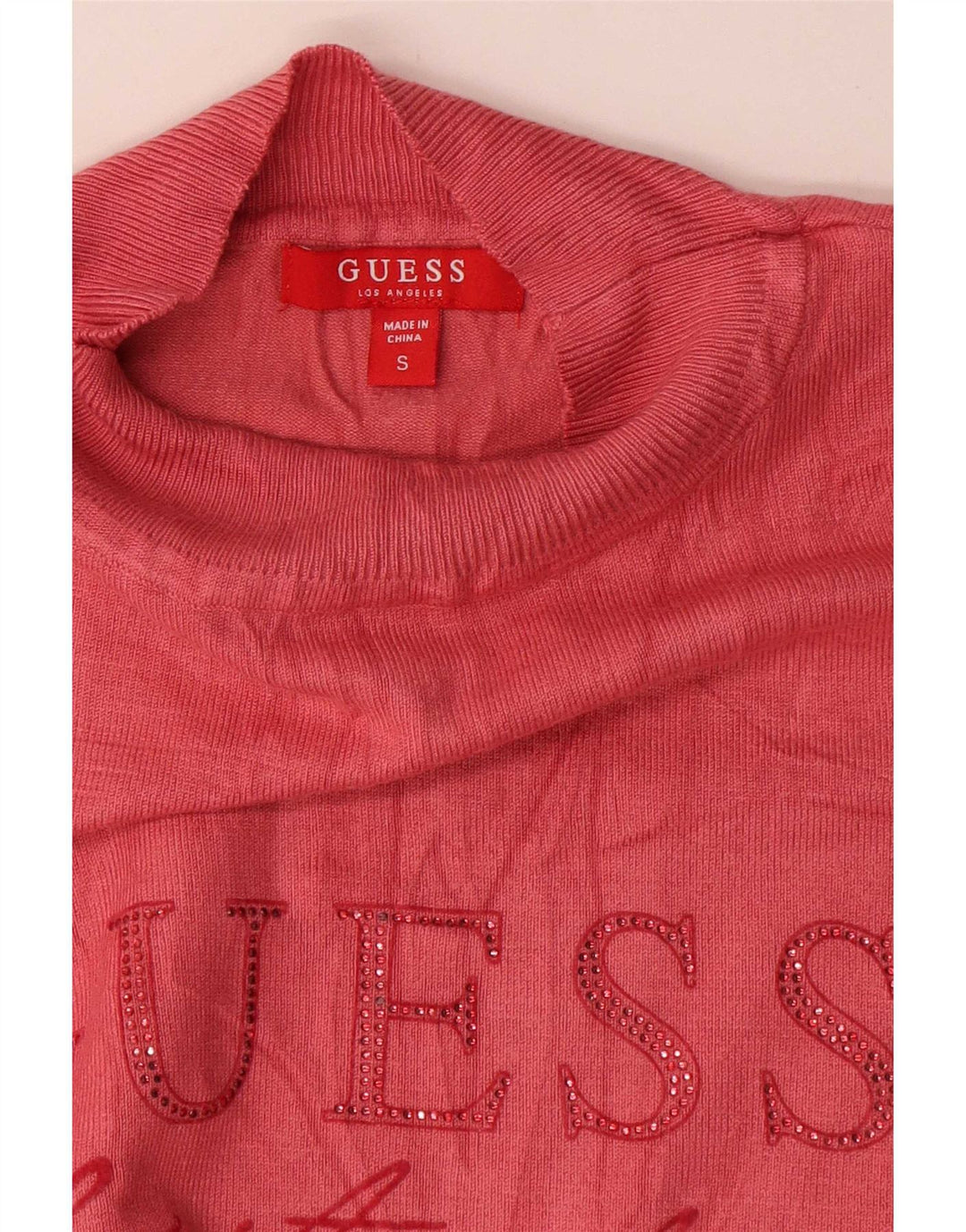Damski sweter z golfem Guess, UK 10, mały, różowy