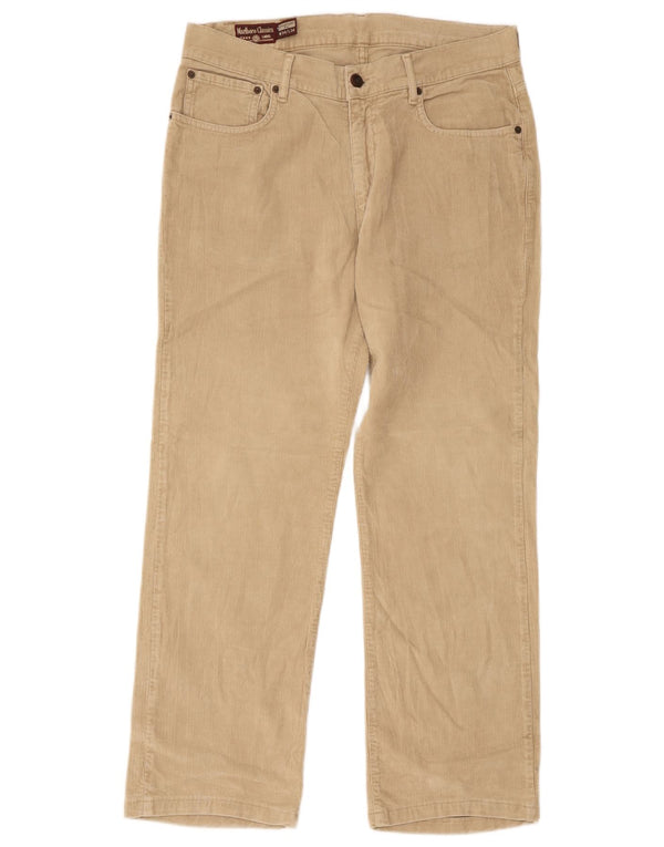 Marlboro Classics Męskie spodnie sztruksowe Comfort Fit W34 L28 Beżowe