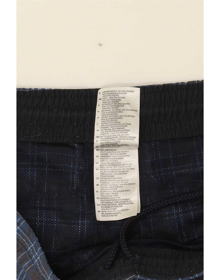 Męskie spodenki kąpielowe Adidas, małe, granatowe, poliestrowe w kratkę