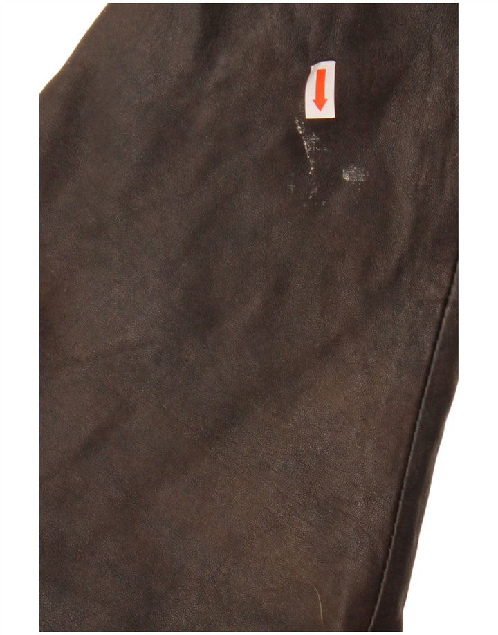 Damski płaszcz skórzany z kapturem VINTAGE EU 38 Średni brąz, skóra