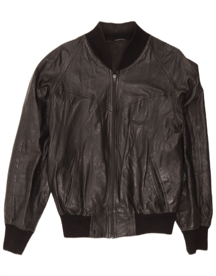 Vintage męska skórzana kurtka UK 40 duża czarna