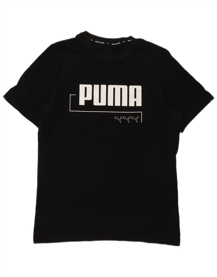Męska koszulka z grafiką PUMA, średnia czarna bawełna