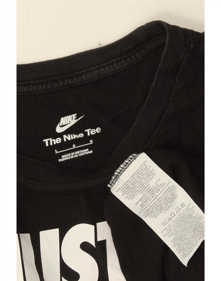 Męski T-shirt z grafiką Nike, duży, czarny, bawełniany