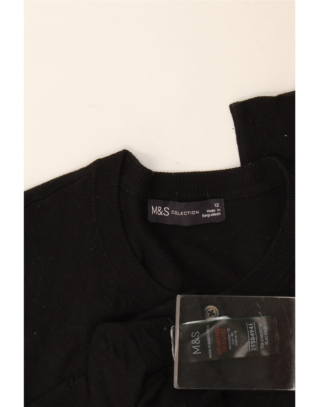 Sweter damski Marks & Spencer UK 12, średni czarny, wiskoza