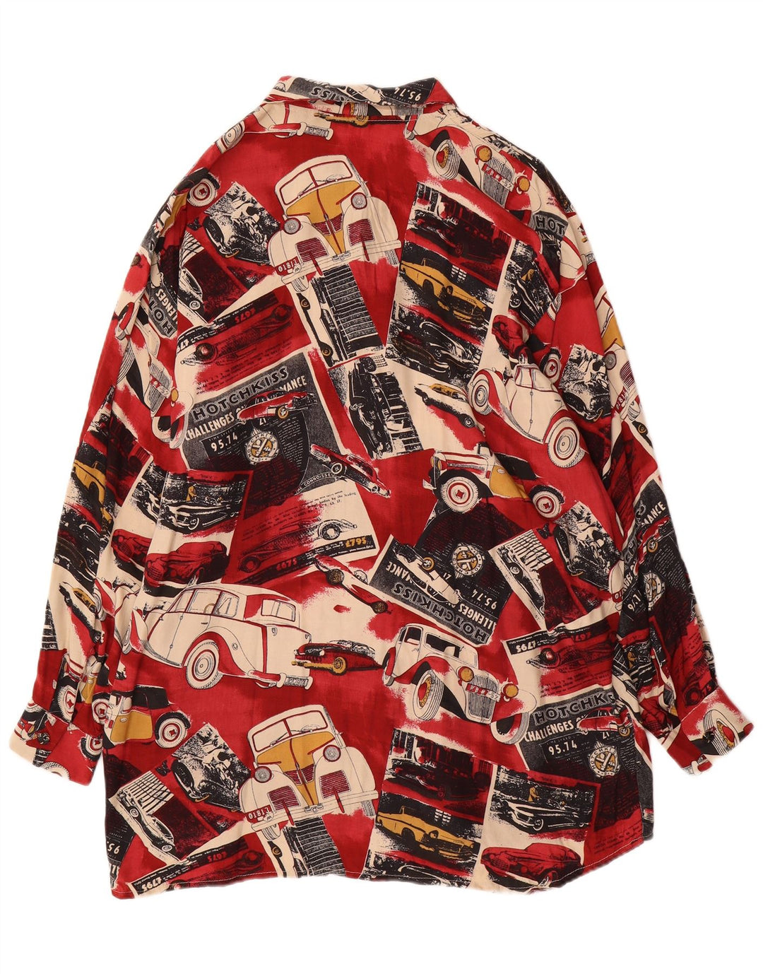 Koszula damska w stylu vintage w abstrakcyjny wzór 3XL, wielokolorowe samochody