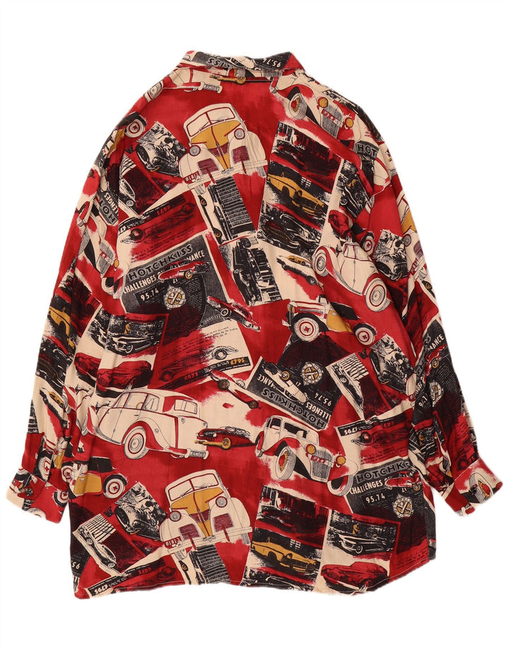 Koszula damska w stylu vintage w abstrakcyjny wzór 3XL, wielokolorowe samochody
