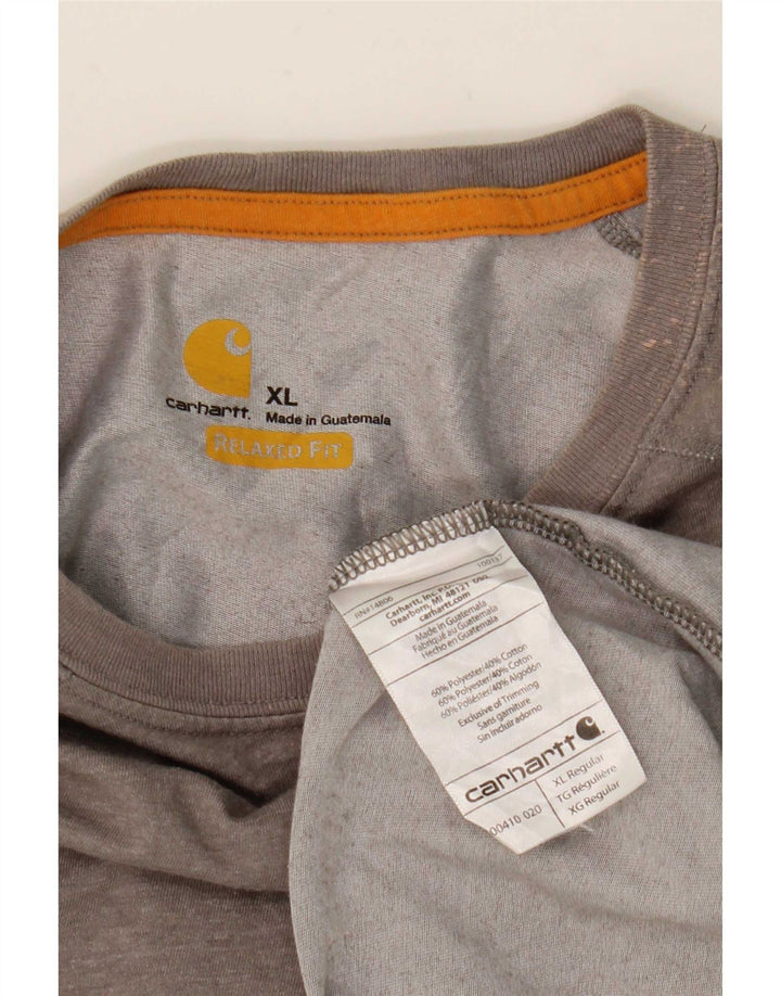 T-shirt męski Carhartt o swobodnym kroju, XL, szary, poliester