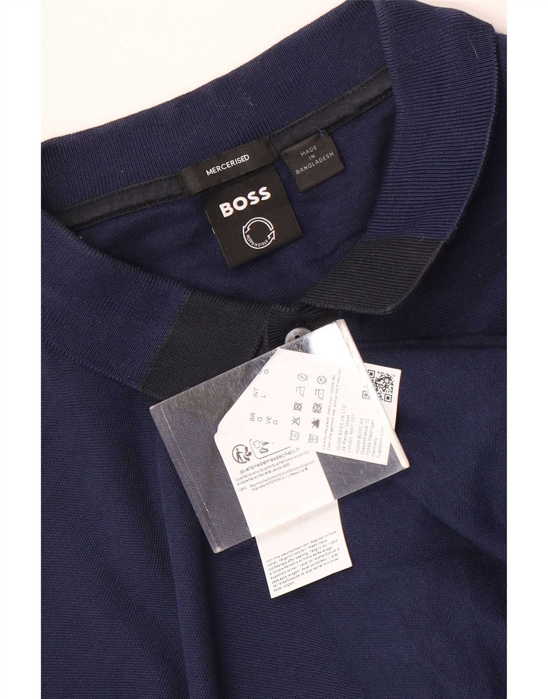 Męska koszulka polo Hugo Boss, duża, granatowa, bawełniana