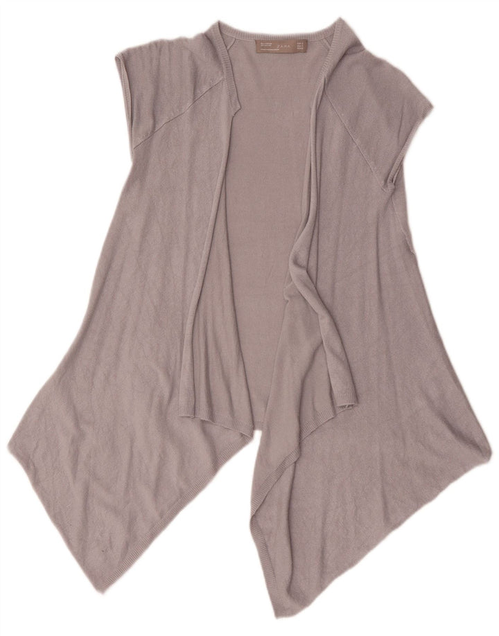 Damski asymetryczny otwarty kardigan Zara Top UK 10 Small Grey