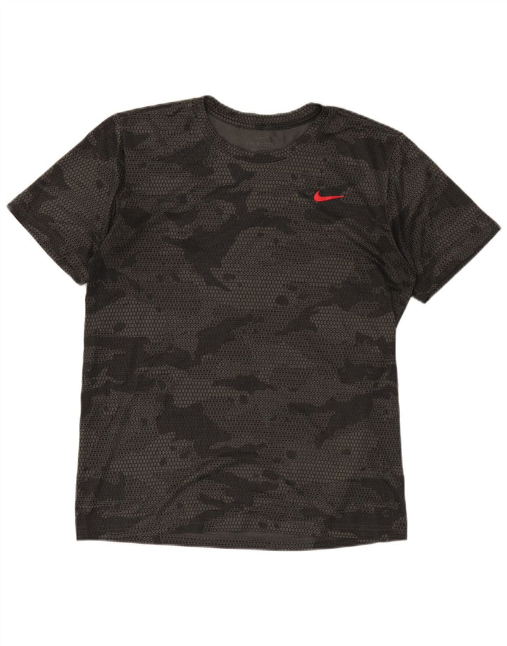 T-shirt męski Nike, średni czarny kamuflaż, poliester