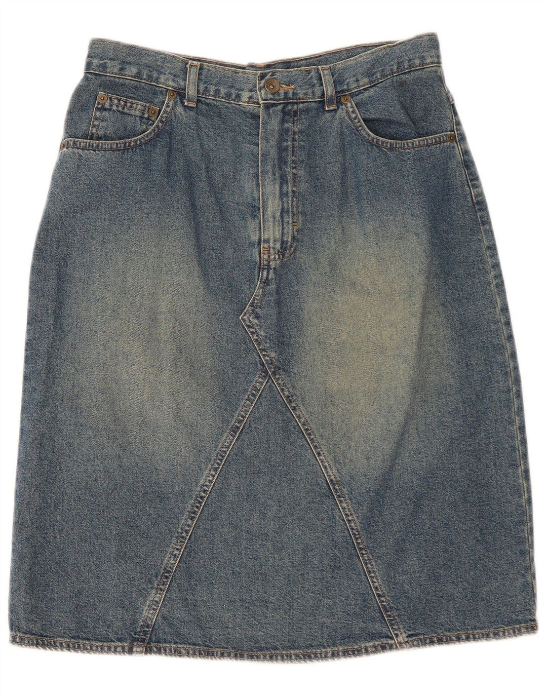Marks & Spencer Damska spódnica dżinsowa UK 14 Medium W30 Niebieska bawełna