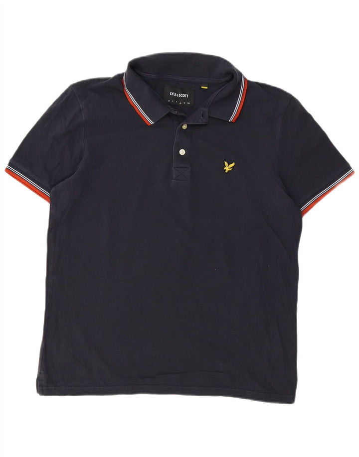 Męska koszulka polo Lyle & Scott, duża, granatowa, bawełniana