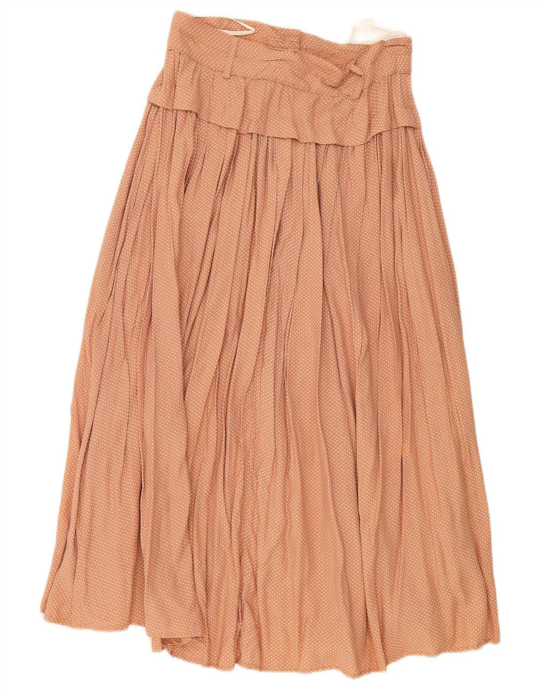 Vintage damska plisowana spódnica midi W28 średni brąz w cętki