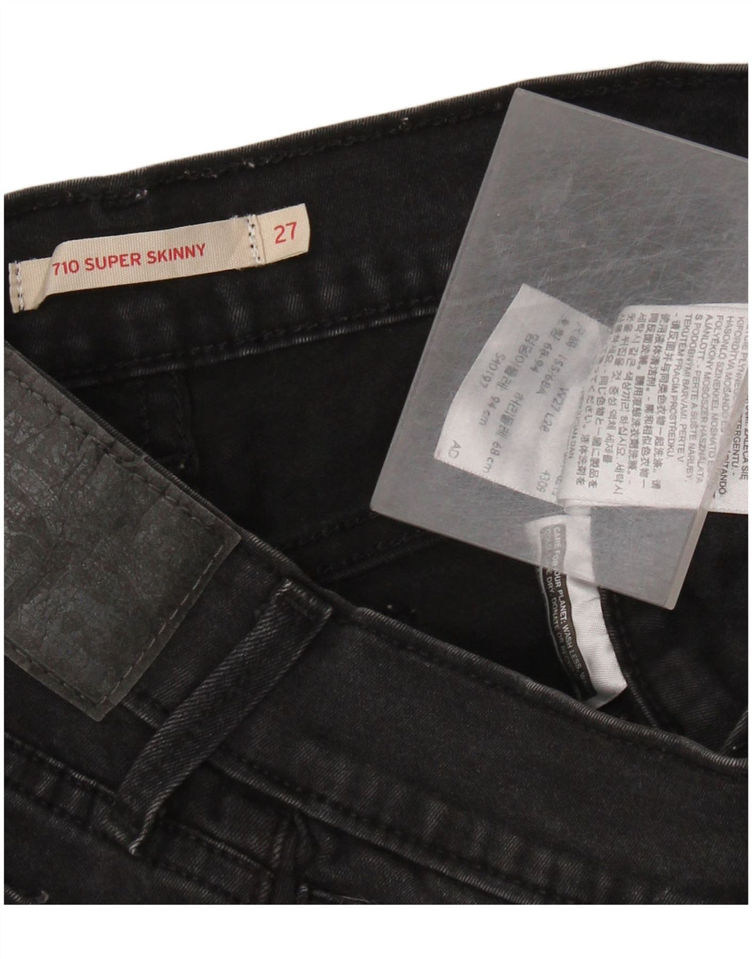 Damskie jeansy LEVI'S 710 Super Skinny W27 L28 Czarna bawełna