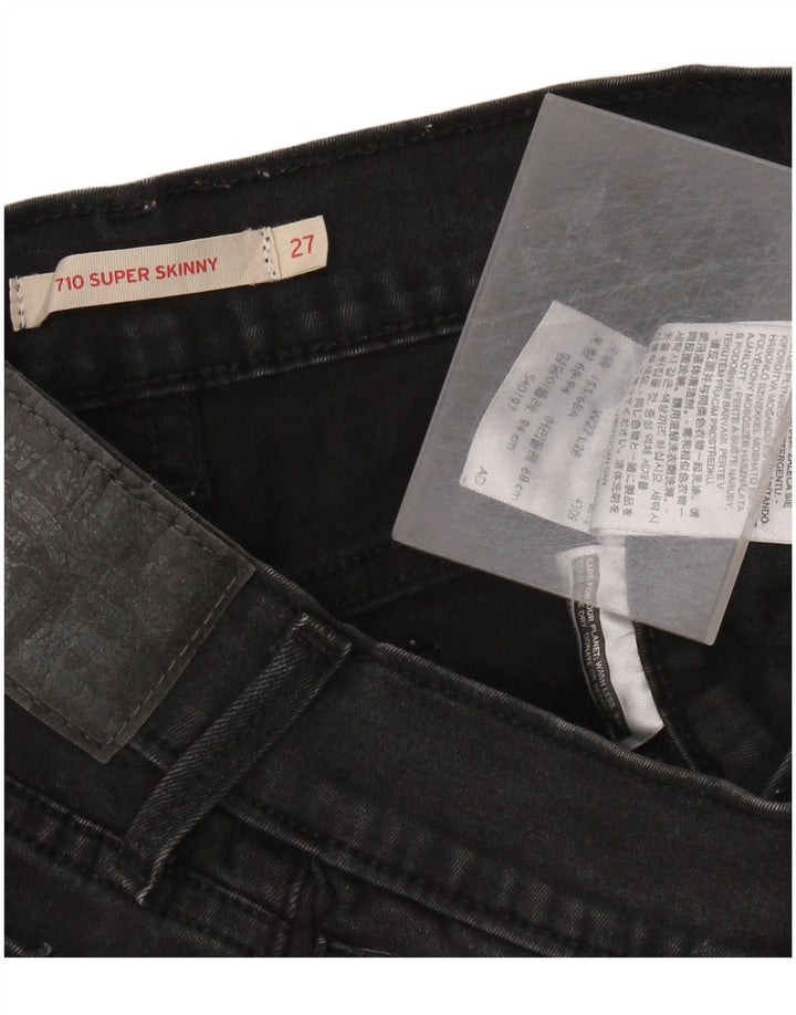 Damskie jeansy LEVI'S 710 Super Skinny W27 L28 Czarna bawełna