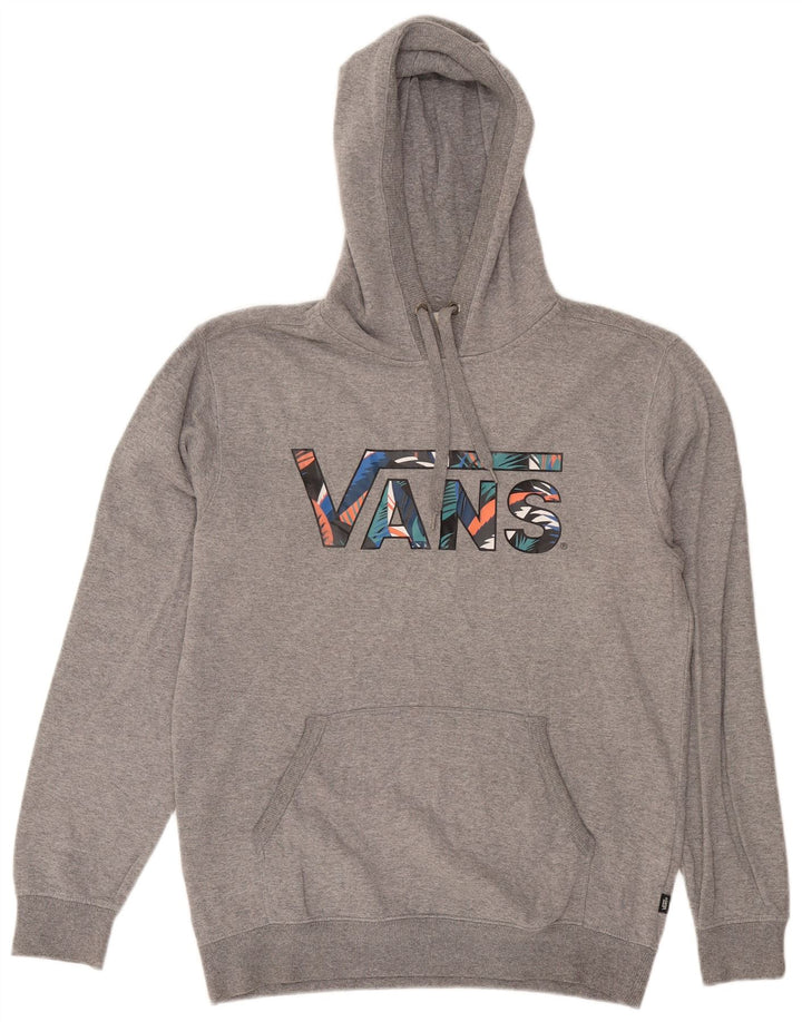 Męski sweter z kapturem Vans z grafiką, średnioszary, bawełniany