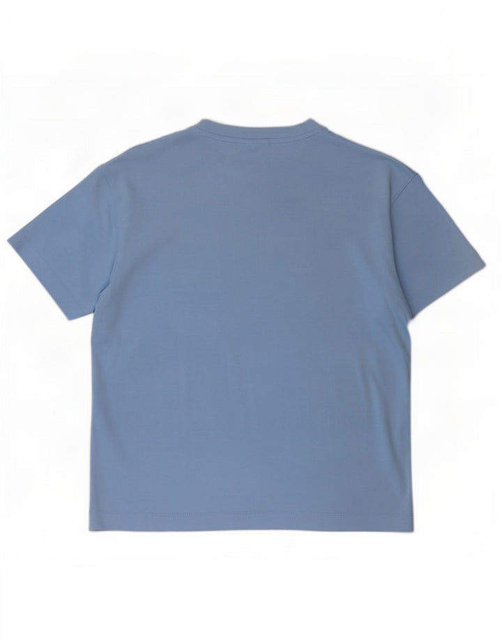 T-shirt męski Zara, mały, niebieski, bawełniany