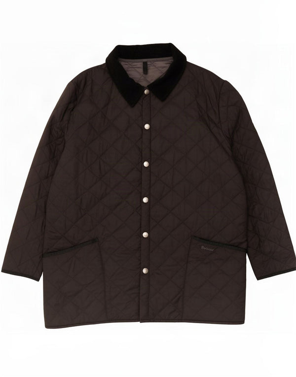 Męski pikowany płaszcz Barbour UK 44 XL, czarny poliamid