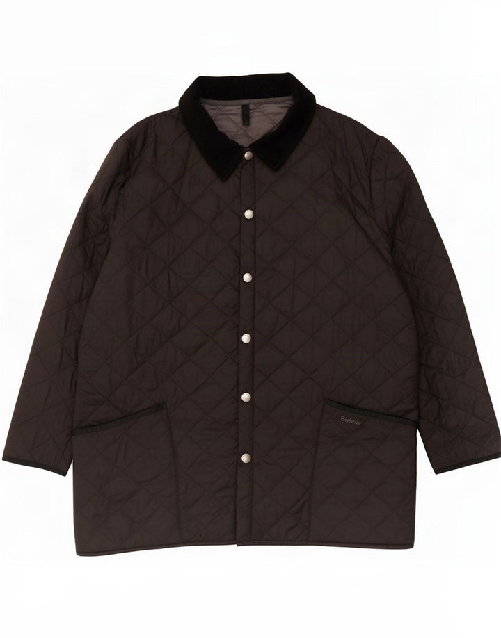 Męski pikowany płaszcz Barbour UK 44 XL, czarny poliamid