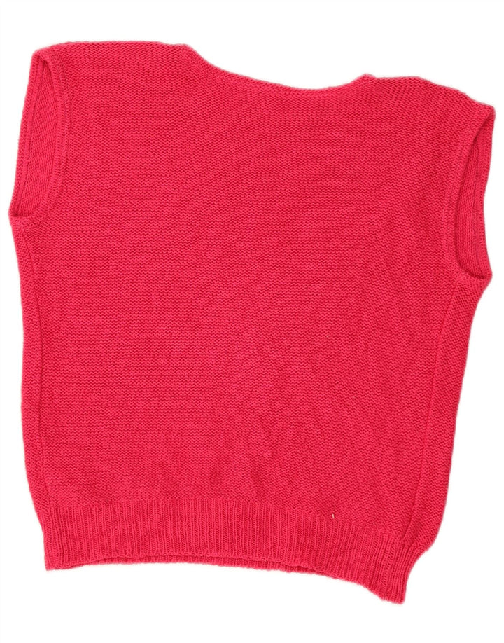 VINTAGE Womens Vest Tank Top UK 12 Medium Red