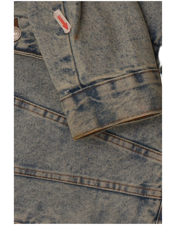 Męska kurtka dżinsowa Zara Sherpa UK 40, duża, niebieska, poliestrowa