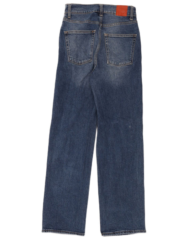 Zara Womens High Waist Tapered Jeans EU 36 XS W26 L28 Blue Cotton