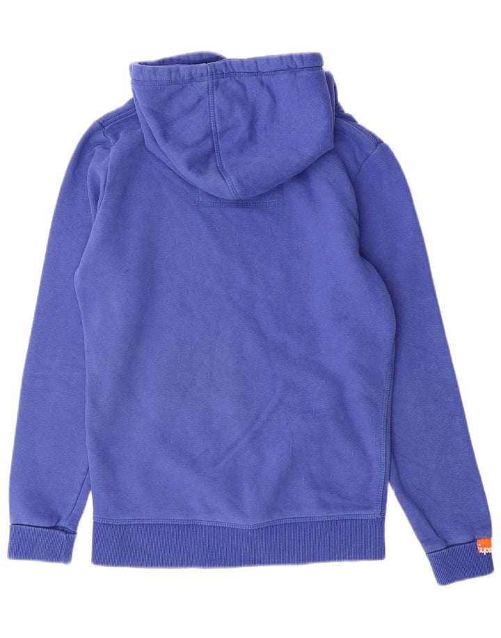 SUPERDRY Damski sweter z kapturem i grafiką UK 10 Small, niebieski, bawełniany