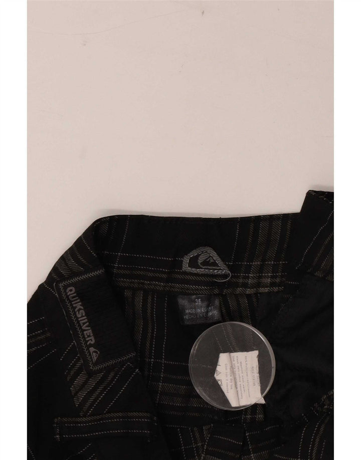 Męskie spodenki chino Quiksilver W36, duże, szare, poliestrowe w kratę