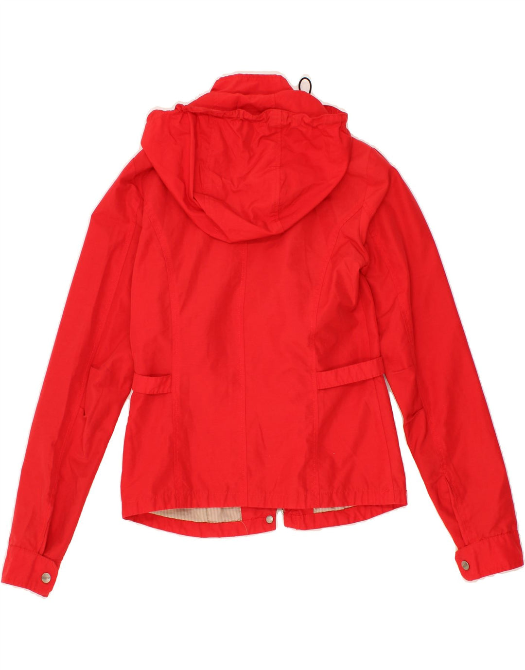 WOOLRICH Womens Hooded Rain Jacket UK 12 Medium Red Cotton Vintage Woolrich and Second-Hand Woolrich from Messina Hembry 