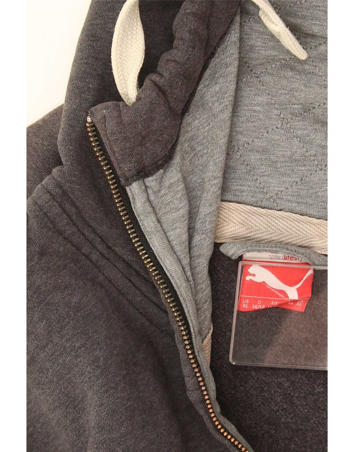 Męski sweter Puma z kapturem i zamkiem XL w szarą kratkę