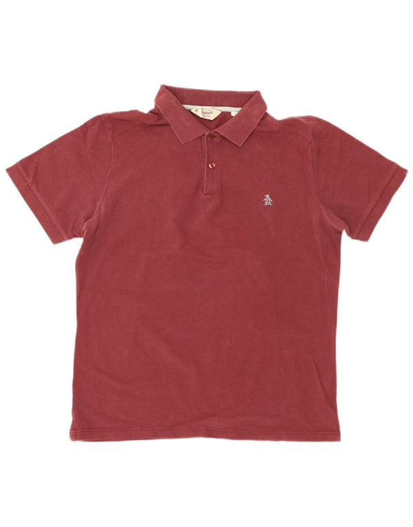 Męska koszulka polo Penguin Heritage Slim Fit XL, bordowa bawełna