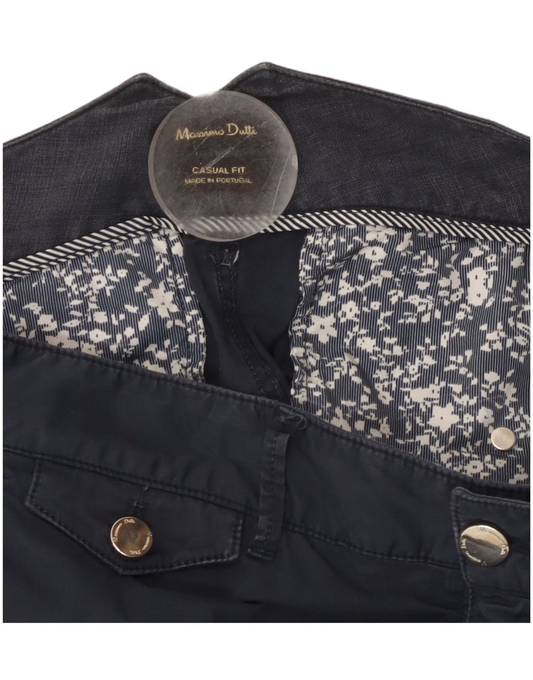 Spodnie damskie MASSIMO DUTTI Casual Fit Chino W32 L29 Granatowe