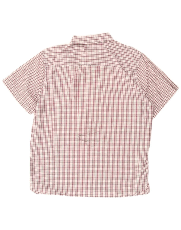 Męska koszula z krótkim rękawem Timberland o regularnym kroju 2XL, bawełniana w bordową kratkę