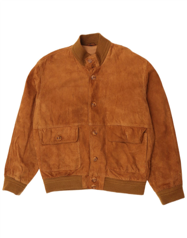 Vintage męska zamszowa kurtka bomber IT 54 2XL beżowa