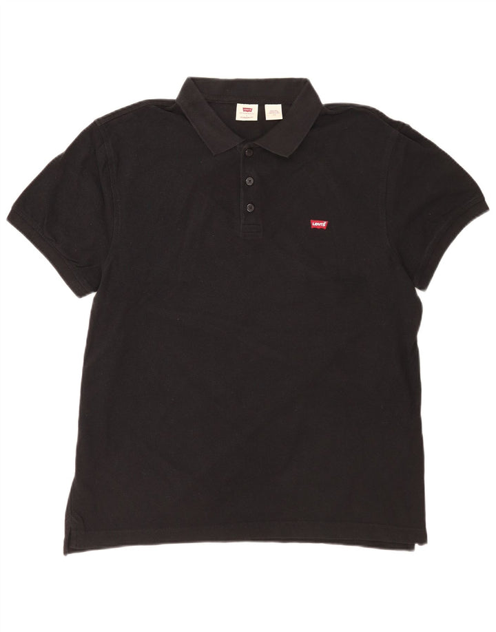 Męska koszulka polo Levi's o standardowym kroju, duża, czarna, bawełniana