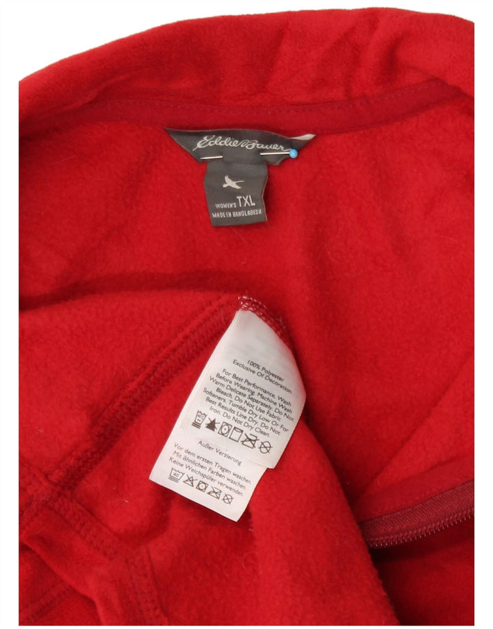 Damska wysoka kurtka polarowa Eddie Bauer UK 18 XL, czerwona, poliestrowa