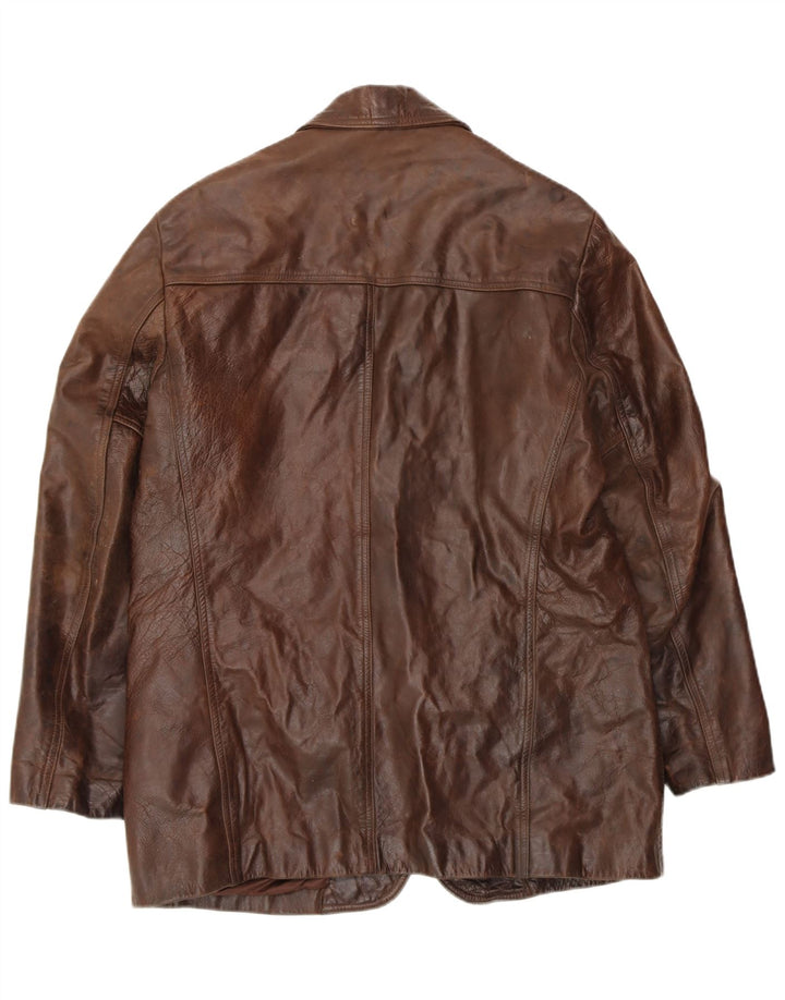 Męska kurtka skórzana VINTAGE UK 42 XL Brązowa skóra