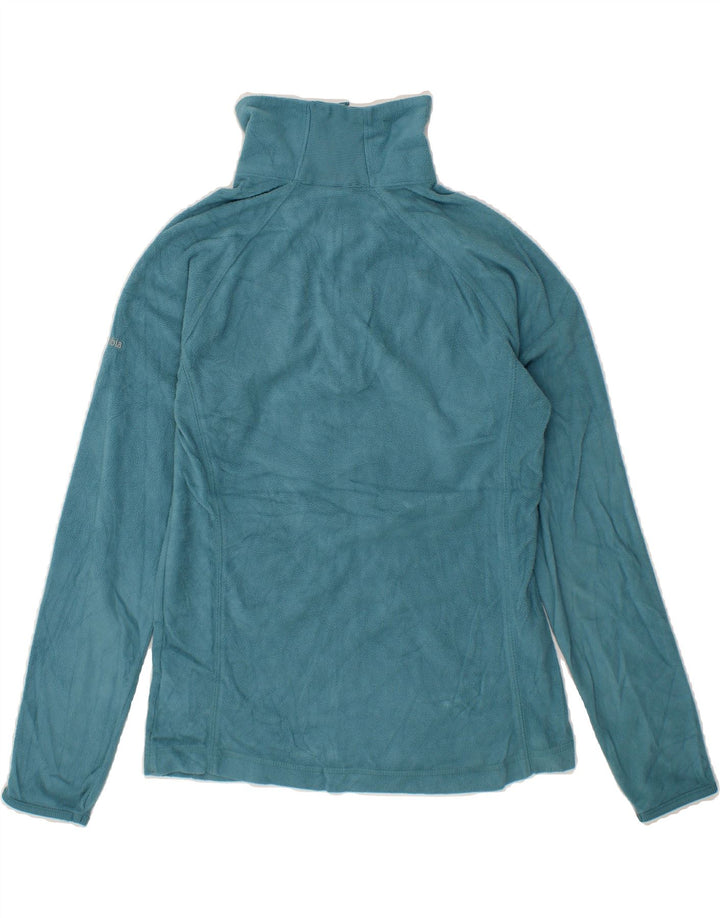 COLUMBIA Womens Zip Neck Fleece Jumper UK 10 Small Blue Polyester Vintage Columbia and Second-Hand Columbia from Messina Hembry 