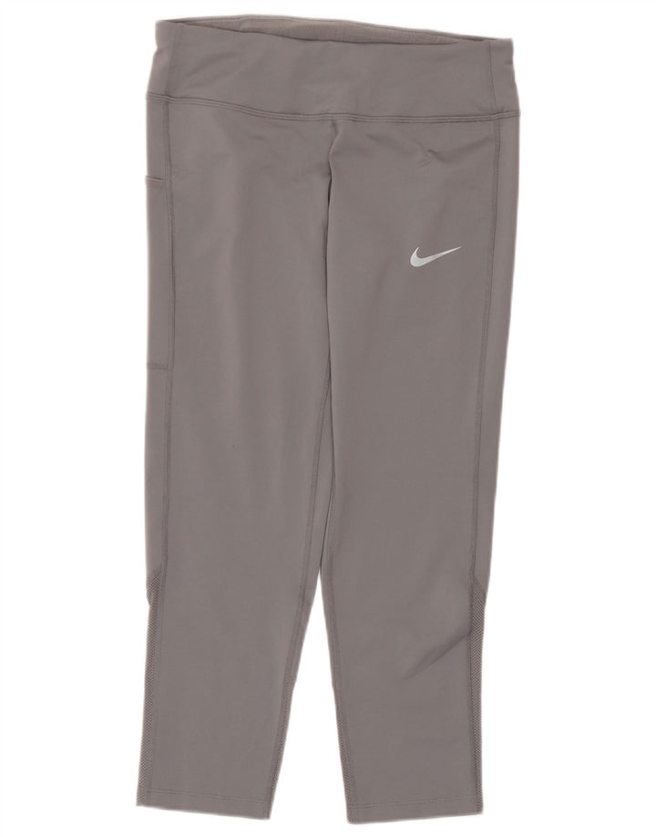 Damskie legginsy Nike Dri Fit Capri UK 10, małe, szare, poliestrowe