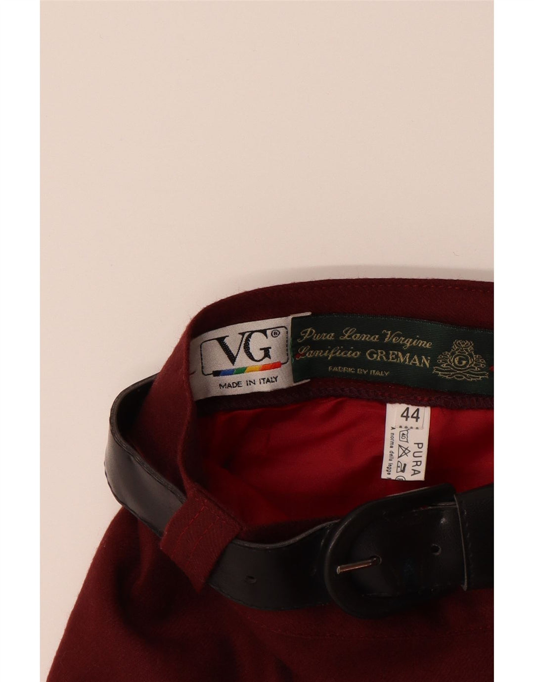VINTAGE Womens Pencil Skirt IT 44 Medium W27  Burgundy Wool Vintage Vintage and Second-Hand Vintage from Messina Hembry 