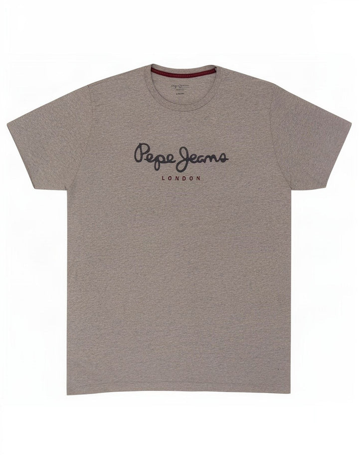 Męska koszulka męska PEPE Jeans z regularnym nadrukiem, średnia szara bawełna w cętki