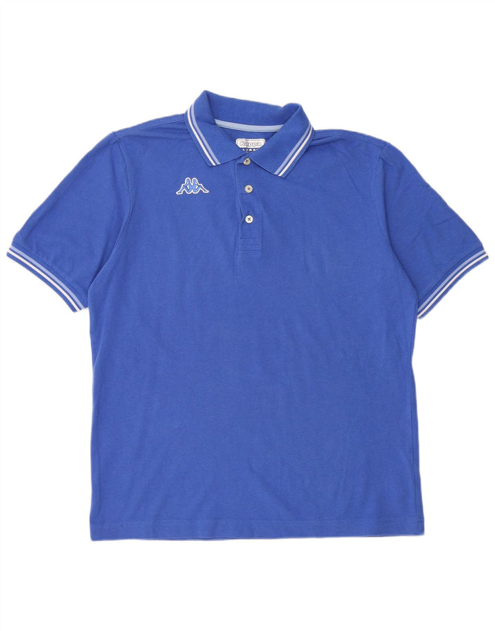 Męska koszulka polo Kappa, duża, niebieska, bawełniana
