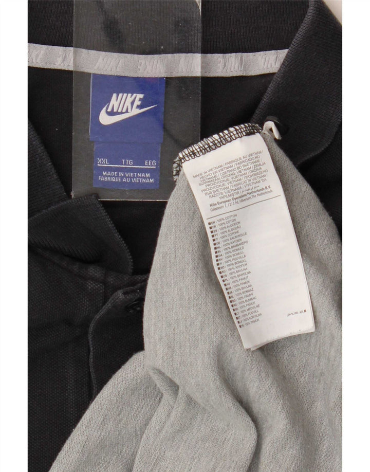 Męska koszulka polo Nike 2XL Czarna, bawełniana z blokami kolorów