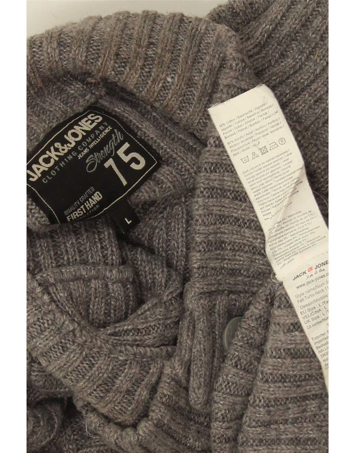 Męski sweter zapinany na guziki Jack & Jones, duży, szary, bawełniany