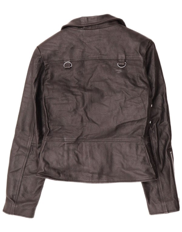 Damska skórzana kurtka motocyklowa VINTAGE UK 12, średnia czarna skóra