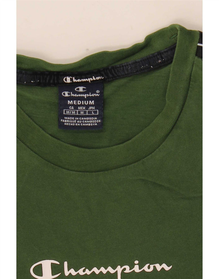 Męski T-shirt Champion z grafiką Top w kolorze średniozielonym
