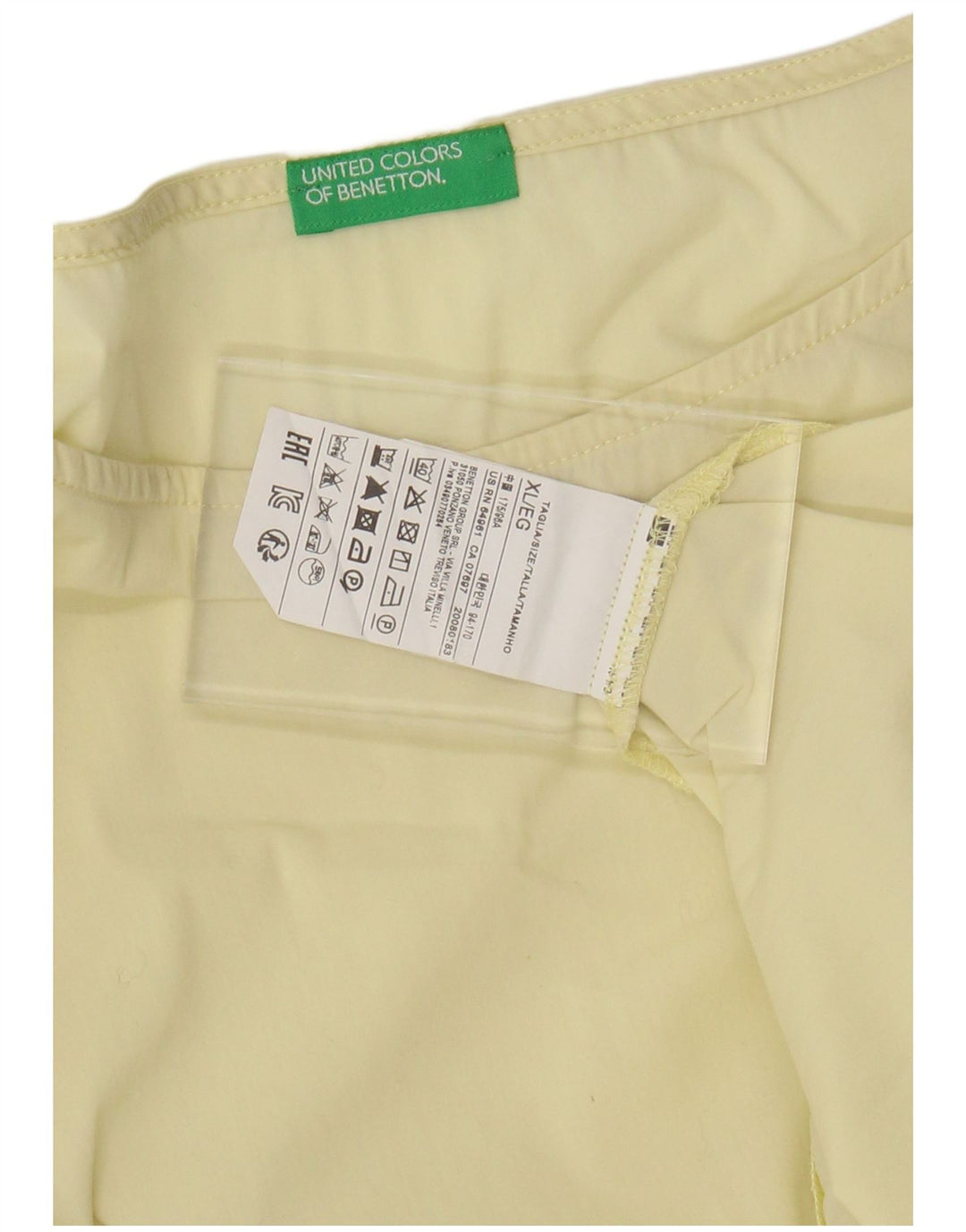 Damska bluzka BENETTON Batwing UK 18 XL, żółta bawełna